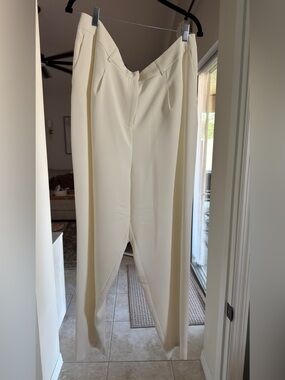 SHOW PO white crop top and wide leg pants